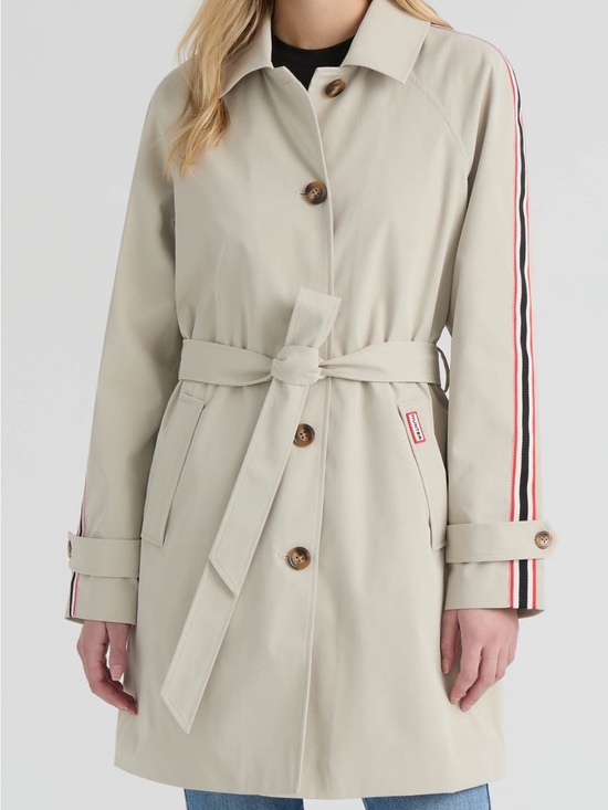 Hunter Jackets & Blazers - NEW Hunter Sophia Sleeve Stripe Trench Coat in Vanilla